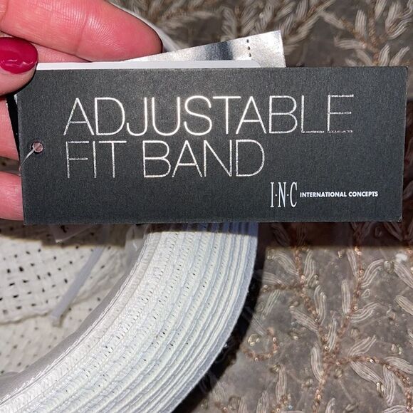 NWT INC International concepts white open braid fedora hat - Picture 7 of 10